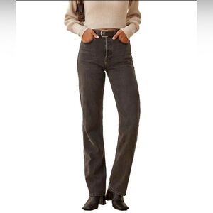 Reformation Gray Straight Leg Jeans